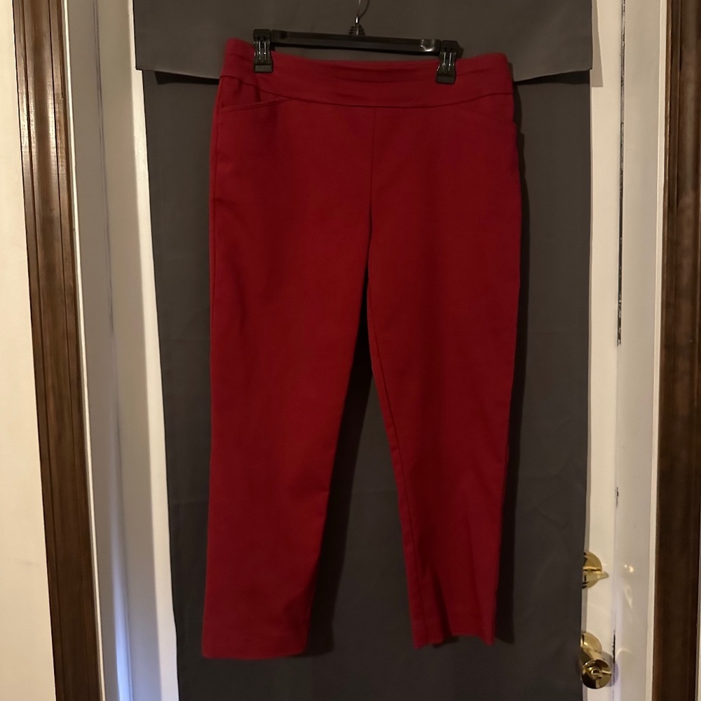 12P Short Croft & Barrow Effortless Stretch Pull-On Pants - Cranberry